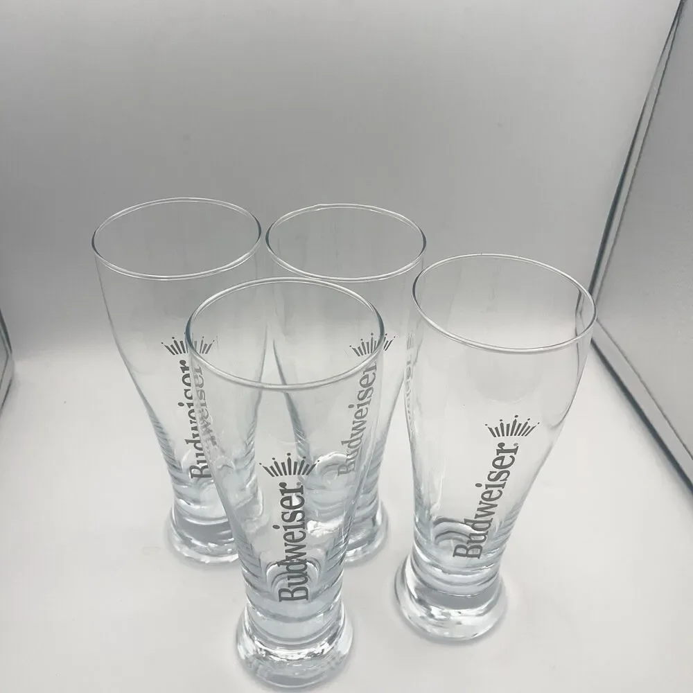 Budweiser 16.9 Pilsner Glass Set Of 4